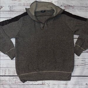Pronti Gray and Brown Quarter-Zip Sweater

W (Pit by pit) 24 / L 32 1/2